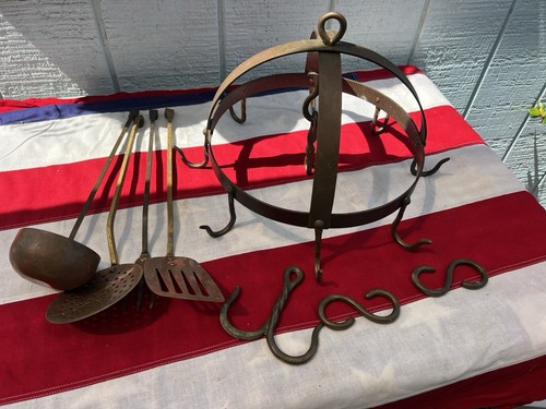 Vintage copper pot rack - vintage,
