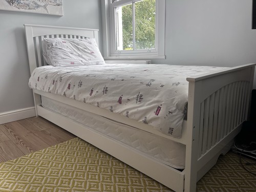Single wooden bed with pullout - bed,