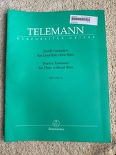 Telemann - Twelve Fantasies For Flute Without Bass Sheet Music