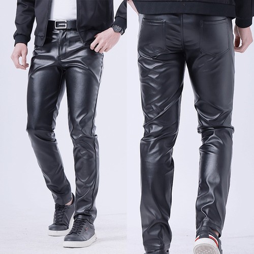 New leather jeans men clubwear - new,