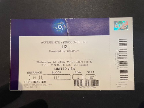 Ticket 2018 - u2,