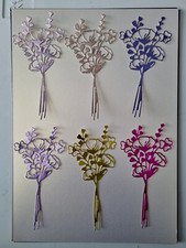 Die Cut Shapes, 6 Gorgeous Bunches of Flowers Various Colours (Set 1)
