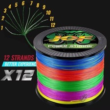 12 Strand Braided Fishing Line - Heavy Duty PE Saltwater & Sea Fishing Line