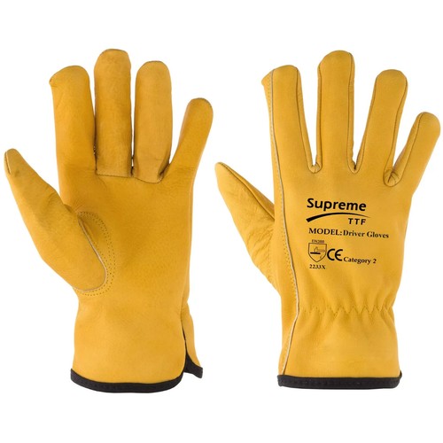 Yellow leather fleece lined - yellow,