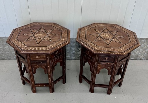 Pair indian inlaid folding - pair, of