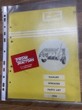 Ferguson Manure Spreader Parts List Original  Implement Book 1950