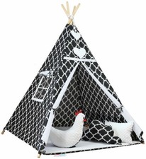 Small Teepee Wigwam Indoor Outdoor Kids Cotton Playhouse Tent Moroccan Dream