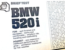 BMW E12 520i 5 SERIES 1970s - COLLECTIBLE ORIGINAL CLASSIC CAR ROAD TEST REVIEW
