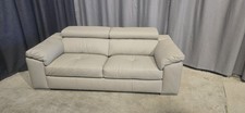 Valencia 3 Seater Leather Sofa Light Grey