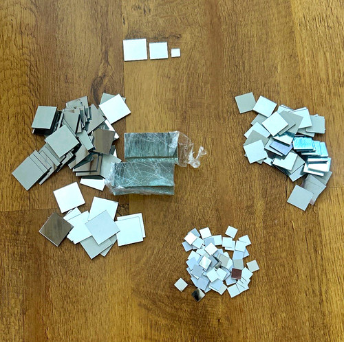Silver mirror glass square - silver,