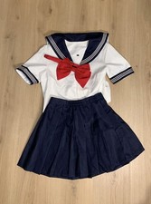 1x Japanese School Girls Dress Outfit Sailor Uniform Anime Cosplay Costume 