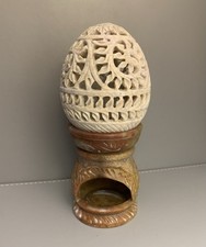 Carved Soapstone Oil Burner Om