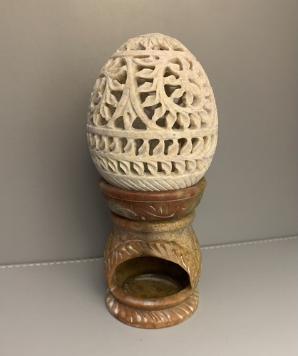 Carved soapstone oil burner - burner, om