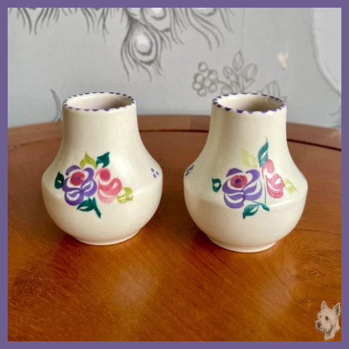 Pair vintage poole pottery - of,