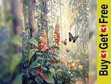 Butterfly Garden Scene 5"x7"