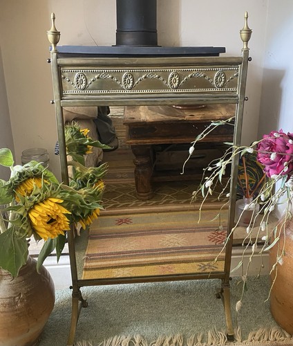 Regency brass mirror - mirror, fire