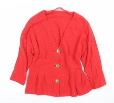 Zara Womens Red Suit Jacket L