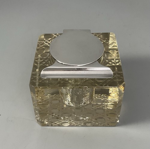 Glass desktop inkwell silver - desktop,