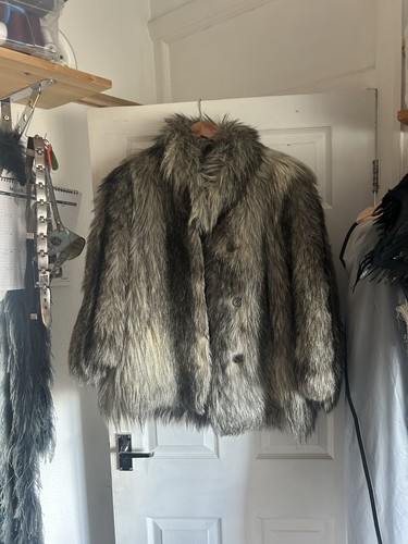 Real grey fox - fox, fur