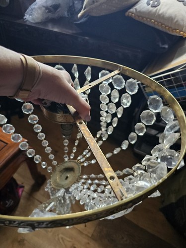 Large vintage heavy chandelier - vintage,