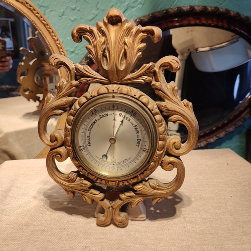 Vintage gold barometer - gold,