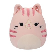 Squishmallows Official Kellytoy Plush Toy (10 Inch, Laura the Pink Tabby Cat)