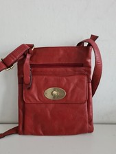 Debenham Leather Crossbody Shoulder Bag Red Small