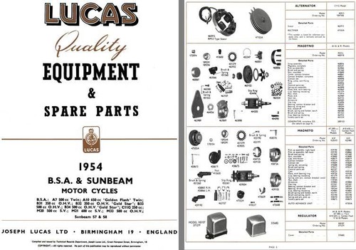 Bsa sunbeam motorcycles 1954 - &,