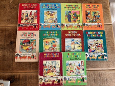 Enid Blyton VINTAGE NODDY BOOKS x 10 inc TOYLAND, GOES TO SEA & MR PLOD Hbk