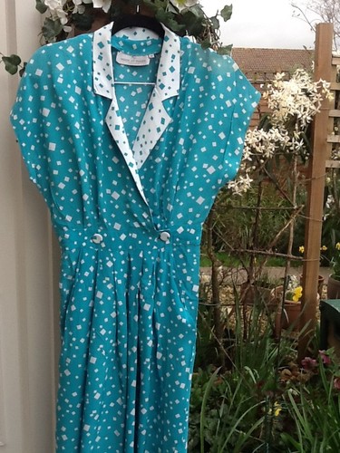 1980 turquoise dress house - 1980's,