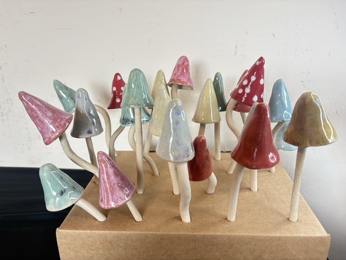 Ceramic toadstools set - toadstools, 6