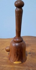 Novelty Hand Made Turned Wooden Hand Bell Tape Measure