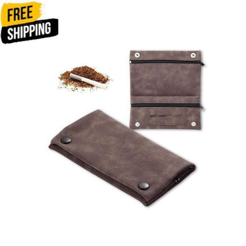 Genuine leather tobacco pouch - tobacco,