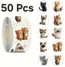 50x cute Kitten Cat Stickers Labels scrap-booking Envelopes Card gift I love You