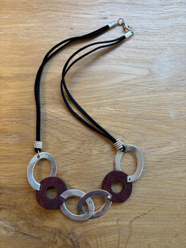 Necklace black cord with - necklace,