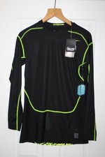 BNWT MENS NIKE PRO COMBAT COMPRESSION SHIRT XL BLACK NEON HYPERCOOLSERIES