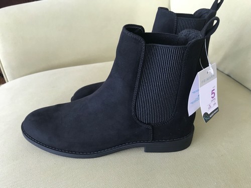 Black faux suede chelsea boots - faux,