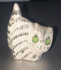 Vintage Philip Laureston Black/White Cat Ornament No:076 Green Eyes VGC