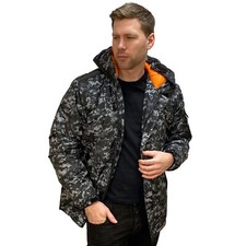Mens Padded Coat Winter Infiltrator Goggle Camo/BLK Hooded Location Jacket Warm