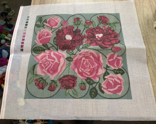 Tapestry canvas roses - canvas-,
