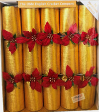 Xmas Christmas 10 Pack Handmade Olde English Crackers Co BON BONS GOLD