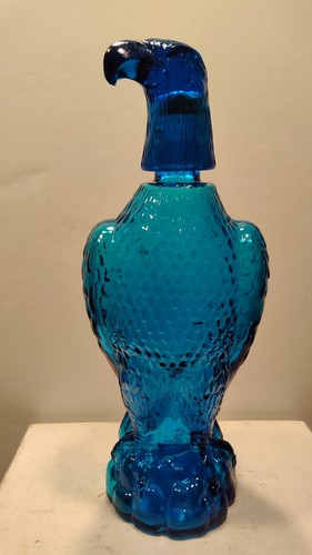 Vintage blue glass eagle - vintage,