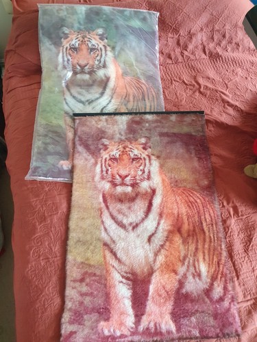 1970s 80s wall rugs tiger - 1970s,