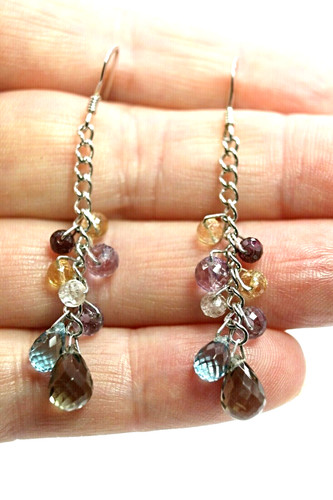 Silver earrings amethyst - earrings,