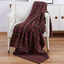 Soft Warm Check Fleece Blanket Single Double King Tartan Sofa Throw Bed Travel