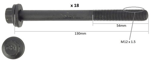 Cylinder head bolt - head, set
