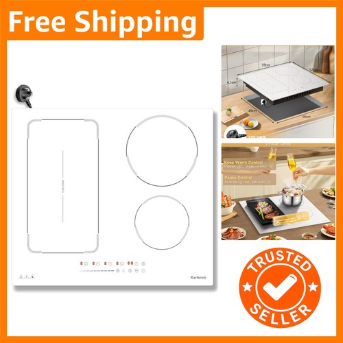 White induction hob plug - white,