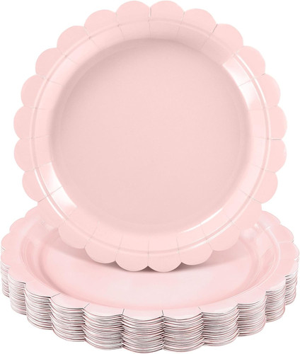 Pcs pink paper plates 9 - paper,