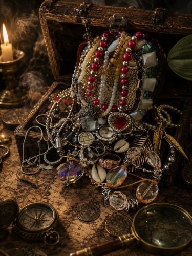 Vintage mystery jewelry jar - mystery,