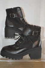 Tamaris womens black chunky heels ankle boots UK Size 4